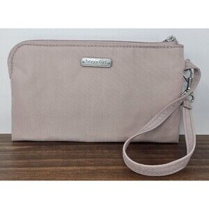 Baggallini Wristlet Pouch With Credit Card Slots RFID Blush Shimmer NWOT